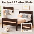 thumbnail image 3 of SESSLIFE Twin Bed Frame, Solid Wood Twin Platform Bed Frame with Headboard & Footboard, No Box Spring Needed with 250LBS, Easy Assembly, Espresso, 3 of 9