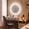 thumbnail image 4 of Costway 24" Bathroom Round LED Mirror Anti-Fog 3-Color Light Modes Touch Button Makeup, 4 of 10