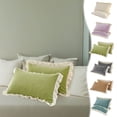 thumbnail image 1 of 2 Pack - Crystal Velvet Winter Pillowcase - Lace Pillowcase, Modern Home Decor, Soft Washable Pillow Cover, Zip Closure, Blue, JKODE, 1 of 6