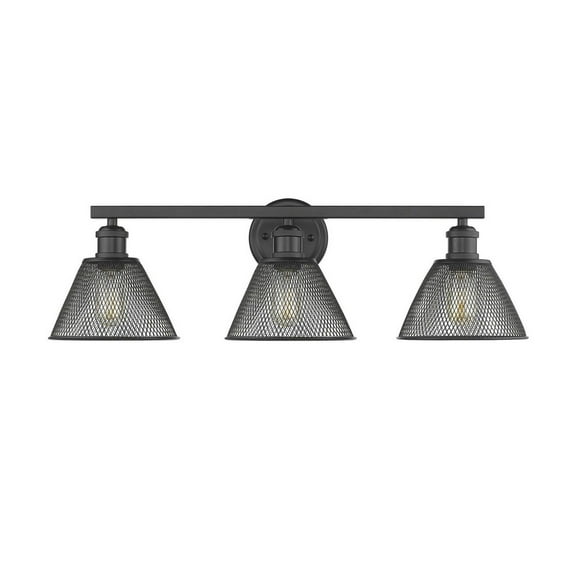 Golden Lighting Carver 3-Light Vanity Light in Matte Black