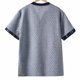 thumbnail image 4 of Camiseta de Cuello en V de Manga Corta para Hombres con Empalme a Damas, Tejido de Punto Ligero para Ropa Callejera Y Desgaste Casual, 4 of 8