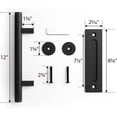 thumbnail image 6 of 12" Heavy Duty Sliding Barn Door Handle, Pull and Flush Hardware Set, Black Powder Coated Finish, Large Rustic Two-Side Design, Round, 6 of 6
