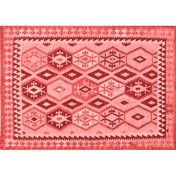 Ahgly Company Indoor Rectangle Southwestern Red Country Area Rugs, 7' x 10'