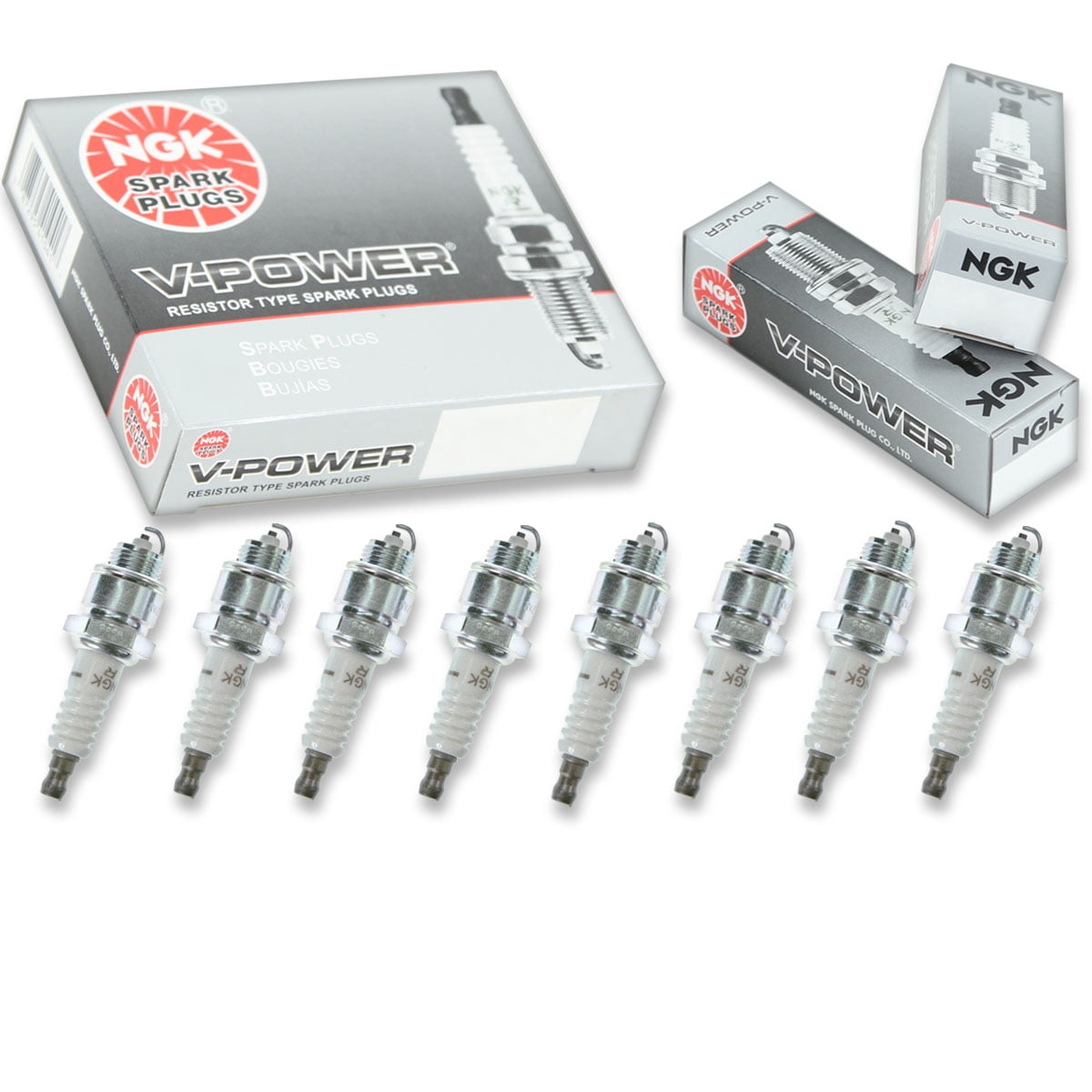 8 pc NGK 3332 V-Power Spark Plugs for 14 14C2 1835132T 3224 3225 3226 3227 7508 84 85 85BP AP303 AR32 AR42 AS42C AS4C AT42 CR43S E3.52 J11Y R43CS RJ12YC SP449 SP476 WR7F WR8EC WR8F WR8FC Ignition