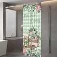 thumbnail image 3 of Eucalyptus Trucks Window Privacy Film, Spring Farmhouse Floral Sage Green Plaid Static Cling UV Sun Blocking Heat Control Window Tint Day and Night, Non-Adhesive One Way Privacy Cover 29.5''x78.7'', 3 of 7