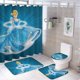 thumbnail image 1 of Juego de 4 cortinas de ducha de Cenicienta con alfombras antideslizantes, tapa de inodoro y alfombrilla de baño, cortina de ducha impermeable con decoración de dibujos animados para baño con 12, 1 of 8