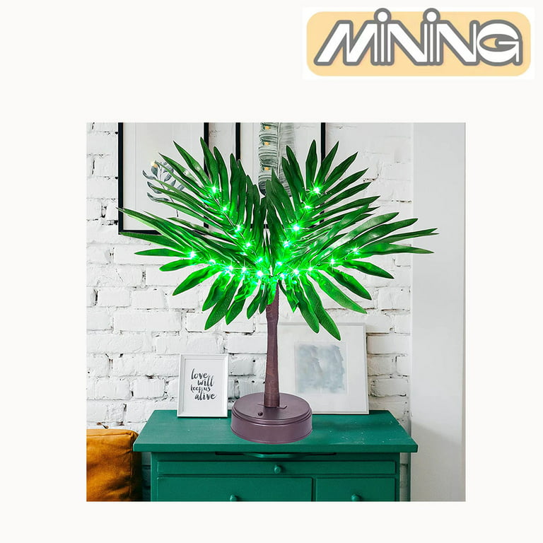 LED Lighted Palm Tree Luau Party Decorations, Tabletop Artificial