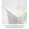 thumbnail image 5 of Yamazaki Home Laundry Hamper with Cotton Liner - Two Sizes, White, Steel + Cotton, Small, 12 gallons, 45 liters, Collapsible, Handles, Machine Washable, Removable Liner, No Assembly, 5 of 7
