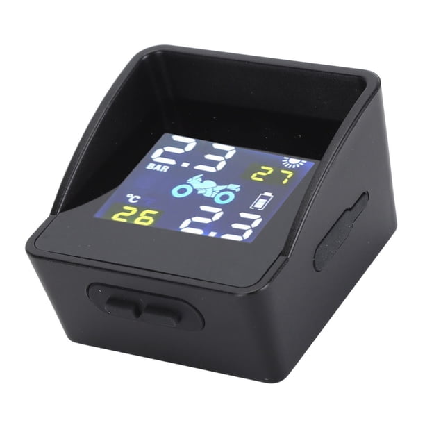 De Monitoreo De Presión De Neumáticos De Motocicleta, Alarma De Fuga Motocicleta Inalámbrica TPMS IPX7 Pantalla LCD Impermeable Fácil Instalación Para Scooters De Moto