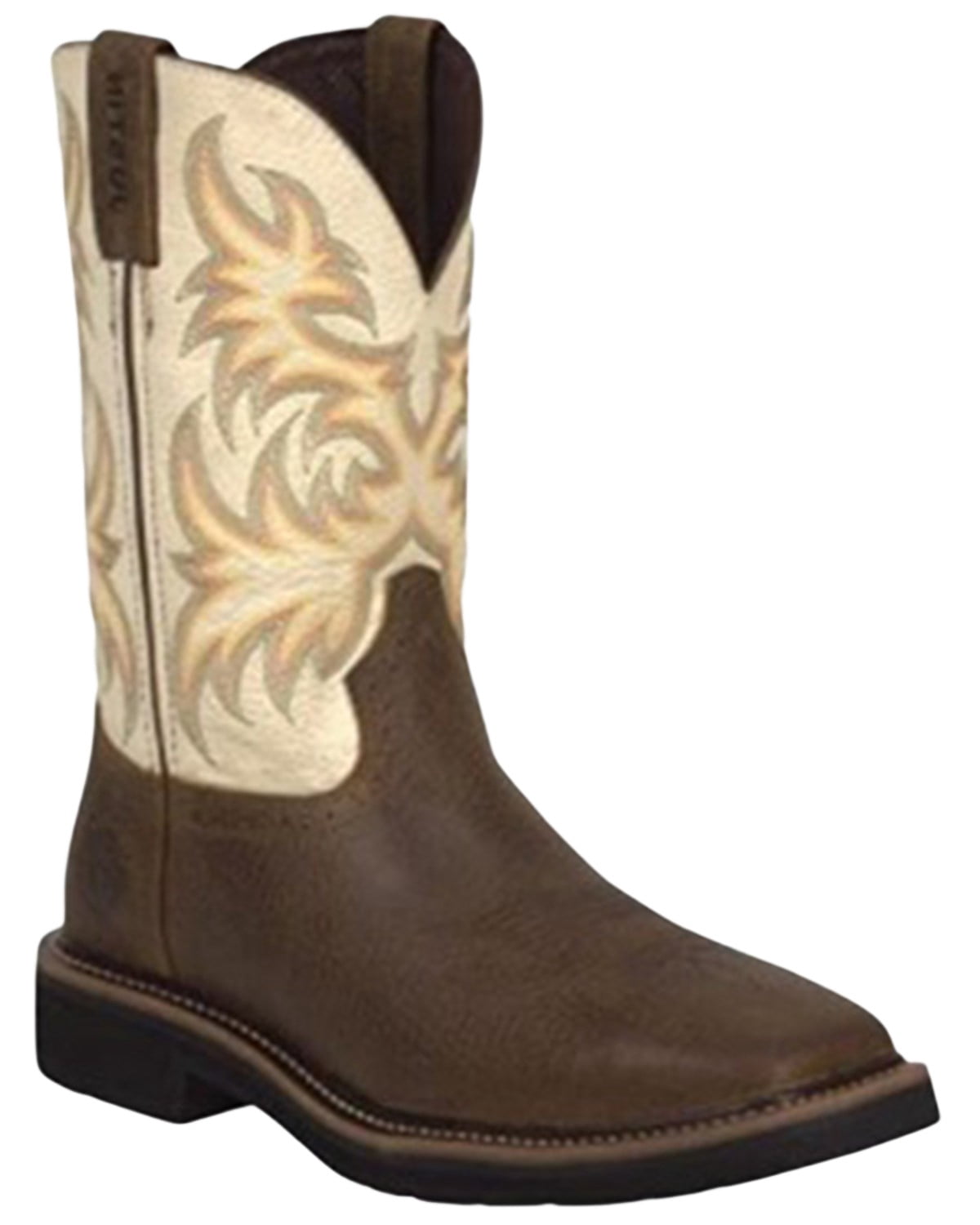 Justin Original Work \'Stampede\' WK4660 Tan Brown Leather Mens Cowboy Boot Sz 9.5 Justin Original Work  main image 4