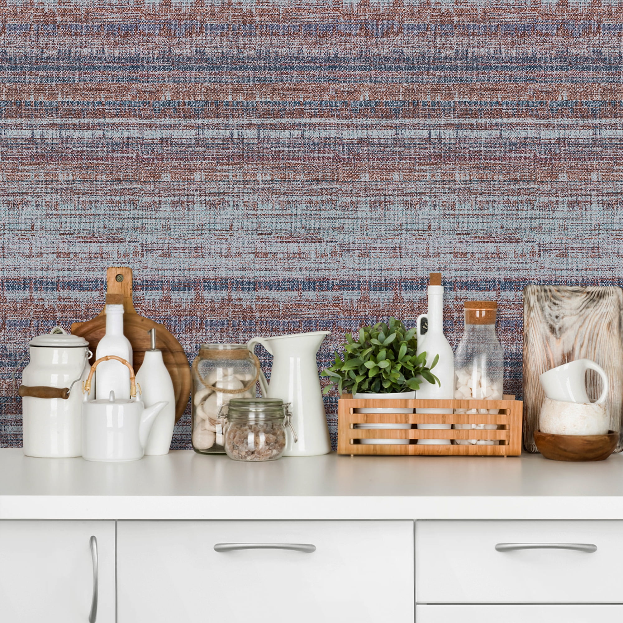UMIGGEE Faux Grass Cloth Multicolor Wallpaper Peel and Stick Wallpaper 17.3-in x 118-in Self-Adhesive Removable Contact Paper for Furniture