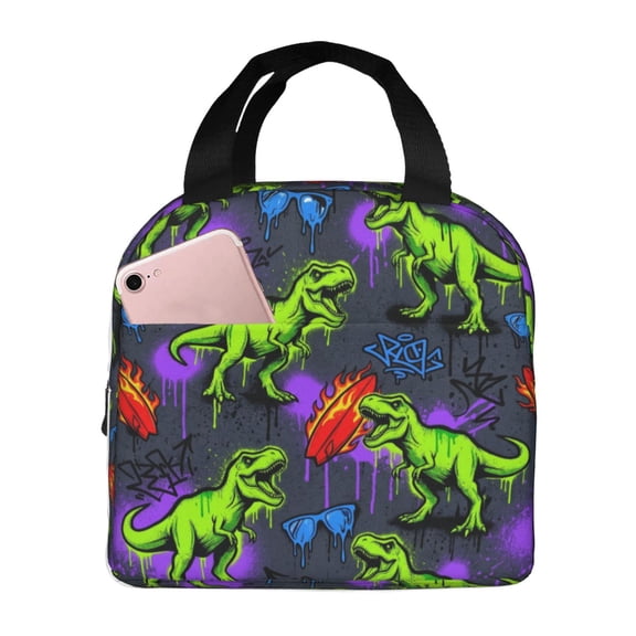 Dinosaur Insulated Lunch Box Reusable Lunch Bag Women Men Cooler Tote Bag For Women Me Work Picnic Work Office Travel