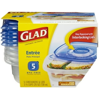GladWare Holiday Food Storage Containers with Reversible Gift Tags, 3 Count  Large Square Containers & Lids, 42oz | Microwave-Safe, Freezer-Safe