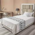 thumbnail image 1 of Magic Moon Bed Runner, Repeating Monochrome Eye Occult Bonfire Crescent Candle Sketch, Decorative Accent Bedding Scarf for Hotels Homes and Guestrooms, Twin, Black White, by Ambesonne, 1 of 2