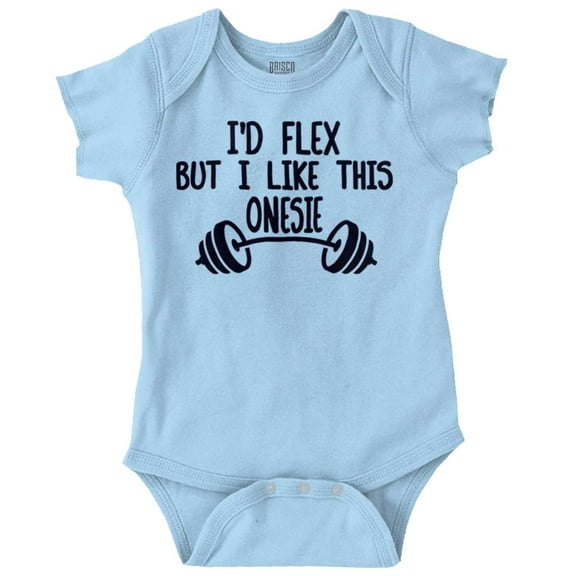 I'd Flex But I Like This One Piece Baby Bodysuit Jumper Boys Brisco Brands