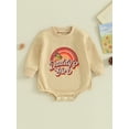 thumbnail image 2 of Bagilaanoe  Baby Girl Oversized Romper Sweatshirt Newborn Long Sleeve Bodysuits Letter Print Pullover 6M 12M 18M 24M Infant Casual Tee Tops, 2 of 9