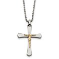 thumbnail image 1 of Pendentif Crucifix en Acier Inoxydable 14k Or 22 Po, 1 of 3