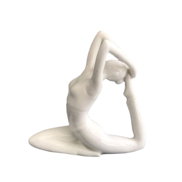 Decoración de Chica de Yoga Matsuzay Cerámica Color Sólido