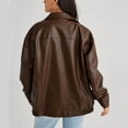 thumbnail image 3 of Black*Friday ChaoHeng Women Fall Coats or Jackets Women's Solid Color Faux Leather Moto Jacket with Zipper Pockets, 3 of 8