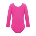 thumbnail image 2 of Vxuxlje Kids Girls Ballet Dance Leotard Long Sleeve Fleece-Lined Bodysuit Costume Gymnastic Yoga Hot Pink 130, 2 of 7