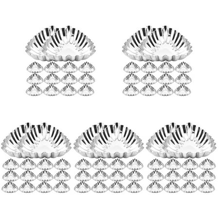 

HOMEMAXS 100 Pcs Stainless Steel Egg Tart Molds Decorative Baking Tart Molds Muffin Molds Kitchen Cooking Molds