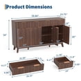 thumbnail image 3 of Buffet Moderne Cannelé Ondulé de 59 Pouces avec Tiroirs et Portes, Console de Rangement Courbée Style Ferme avec Tablettes Ajustables, 3 of 6