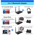 thumbnail image 2 of Transmisor Receptor de Audio Bluetooth 5,0 LYD Aptx LL HD Inalámbrico 80m SPDIF AUX 3,5mm, 2 of 9