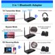 thumbnail image 2 of Transmisor Receptor de Audio Bluetooth 5,0 LYD Aptx LL HD Inalámbrico 80m SPDIF AUX 3,5mm, 2 of 9