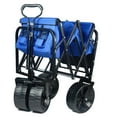 thumbnail image 6 of DUOSONG Folding Wagon Garden Shopping Beach Cart (Blue) Blue Metal Garden & Outdoor Garden Supplies Garden Carts, 6 of 27