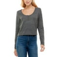 thumbnail image 2 of Ultra Flirt Juniors Scoop-Neck Henley Top, 2 of 2