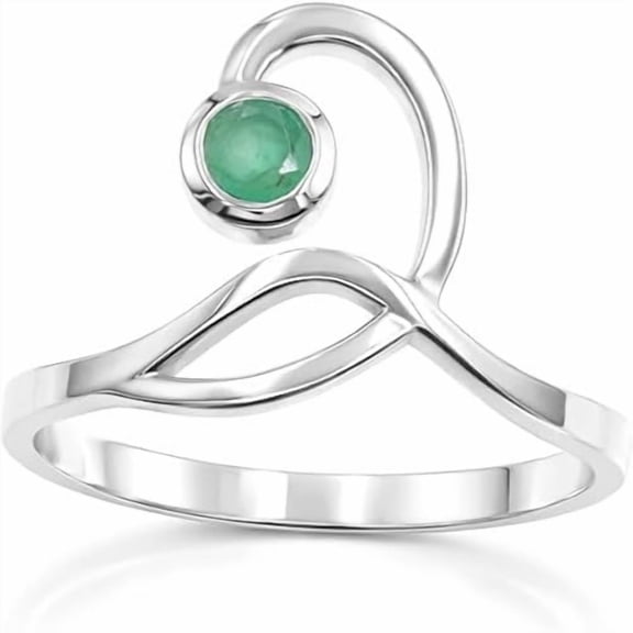 Earth Gems Emerald Ring - Sterling Silver Designer Ring for Women