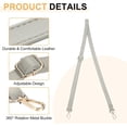 thumbnail image 3 of Leather Purse Strap Replacement Crossbody, 27.6-51.2 Inch Adjustable Bag Straps for Women Crossbody Bags Shoulder Handbag, Light Gray, 3 of 5