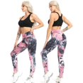 thumbnail image 3 of Collants de Sport pour Femmes Leggings de Compression Pantalons de Yoga d'Entraînement Froissés, 3 of 6