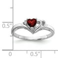 thumbnail image 3 of Primal Gold 14 Karat White Gold 4mm Heart Garnet and Diamond Ring, 3 of 7