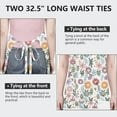 thumbnail image 6 of Colorful Daisy Flower Floral Pattern Apron-Garden Aprons for Women with Pockets-Cotton Linen Waterproof Kitchen Cooking Gardening Aprons Adjustable for Kitchen,Cooking,BBQ and Salon 33x27 Inch, 6 of 7
