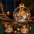 thumbnail image 6 of Diceymbol Lighted Windmill Christmas Ball Ornament, 3.15 In Clear Hanging Bauble with Snowy Village, Bridge and Warm Lights for Christmas Tree, 6 of 7