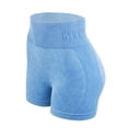 thumbnail image 7 of LIIPEE Women Leggings Casual Solid Color Elastic High Waist Slim Fit Fashion Mini Leggings Ladies Workout Running Gym Hip Lifting Yoga Shorts Comfortable Soft Breathable Daily Leggings,Sky Blue,M, 7 of 7