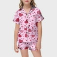 thumbnail image 2 of Kids Toddler Girl Pajamas Set Button Down Valentines Sleep Shirt Top Long Pants Matching 2Pcs Pj Lounge Sets Girls Silk Pajamas Pink 2 Y-3 Y, 2 of 4