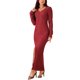 thumbnail image 4 of Vestido de cóctel maxi de punto de otoño con cuello redondo y manga larga de INSPIRE CHIC, 4 of 5