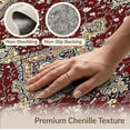 thumbnail image 6 of ODIKA 8'x10' Washable Area Rug Red Vintage Oriental Burgundy Floral Intricate Medallion with Scrolls for Dining Room, Large Office, Lounge, Non-Slip Chair-Friendly Mat, 6 of 7