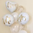 thumbnail image 4 of Globos de aluminio redondos de 18 pulgadas con estampado de purpurina dorada blanca y con la frase "Mr&Mrs Love", para decoración de bodas, San Valentín y futuras novias, 4 of 5