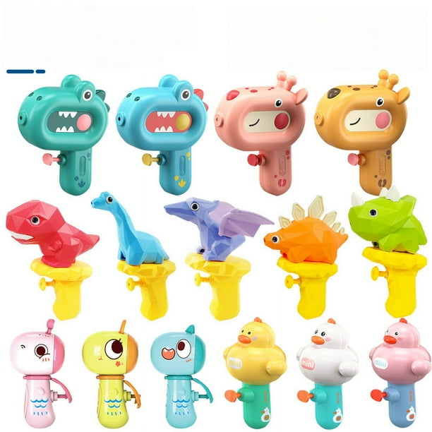 Pistola de agua de dinosaurio de dibujos animados para niños, juguetes de verano para jugar con agua, artículos de regalo para jardín de infantes, pistola de agua pequeña
