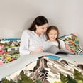 thumbnail image 4 of Castle Fairy Floral Camper Full Size Comforter Sets 3 Pieces for Girls, Mountain Art Bedding Sets for Bedroom, Pink Green Beige,Grey Reversible, 4 of 6