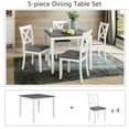 thumbnail image 6 of Noble House Modern Square Wooden Dining Table Set for 4 with X-Back Upholstered Chairs, Gray+White, 6 of 10