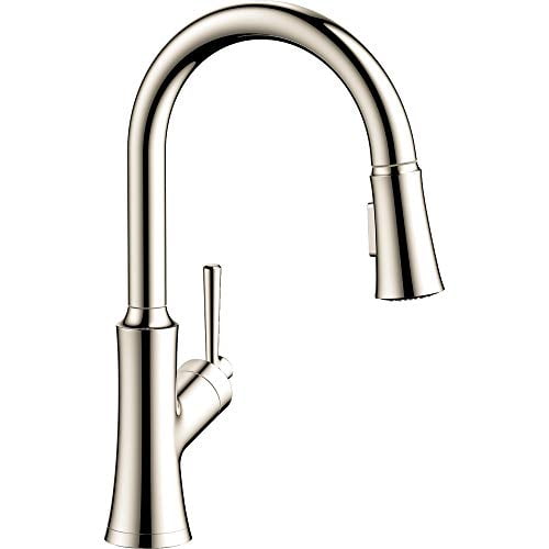 hansgrohe Joleena 1-Handle 16 Polished Nickel, 04793830 2-Spray Pull-Down HighArc Kitchen Faucet, 15.8-Inches Tall