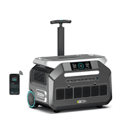 IEE P3200 Solar Generator with 200W Panel, 2048Wh LiFePO4 Battery, 3200W (6400W Peak) Power Station, 1000W MPPT, 0.6H Fast Charging, APP Control, EPS Backup for Home, RV, Camping