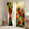 thumbnail image 3 of Manfei Cardinal Bird Curtains Pack of 2 (42x84 Each),Romantic Rose Flower Curtains Blackout,Pired Green Bedroom Curtains For Girl Teens,Breathable Home Decor, 3 of 6