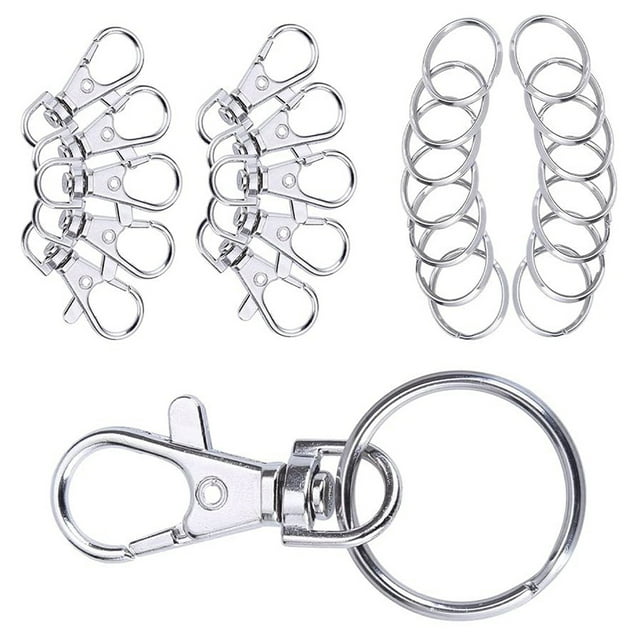 25 piezas de llaveros Monstrate accesorios redondos de bricolaje plata HA061301-03
