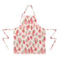 thumbnail image 2 of Strawberry Plants Fruit Light Pink Pattern Apron-Garden Aprons for Women with Pockets-Cotton Linen Waterproof Kitchen Cooking Gardening Aprons Adjustable for Kitchen,Cooking,BBQ and Salon 33x27 Inch, 2 of 7