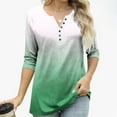 thumbnail image 5 of Maplenight Womens 3/4 Length Sleeve Tops Business Casual Henley Shirts Fall Fashion Gradient Color Loose Fit Three Quarter Length Sleeve Blouses, 5 of 9